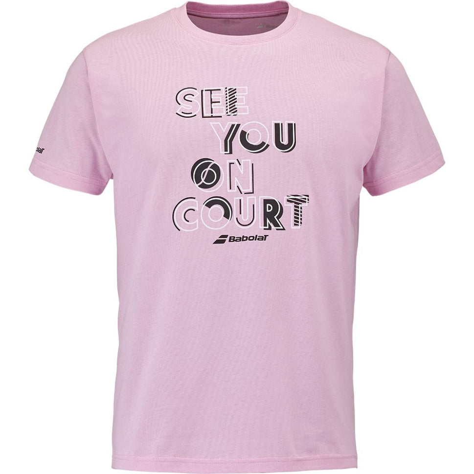 Мъжка тениска Babolat Exercise Message Tee Lilac