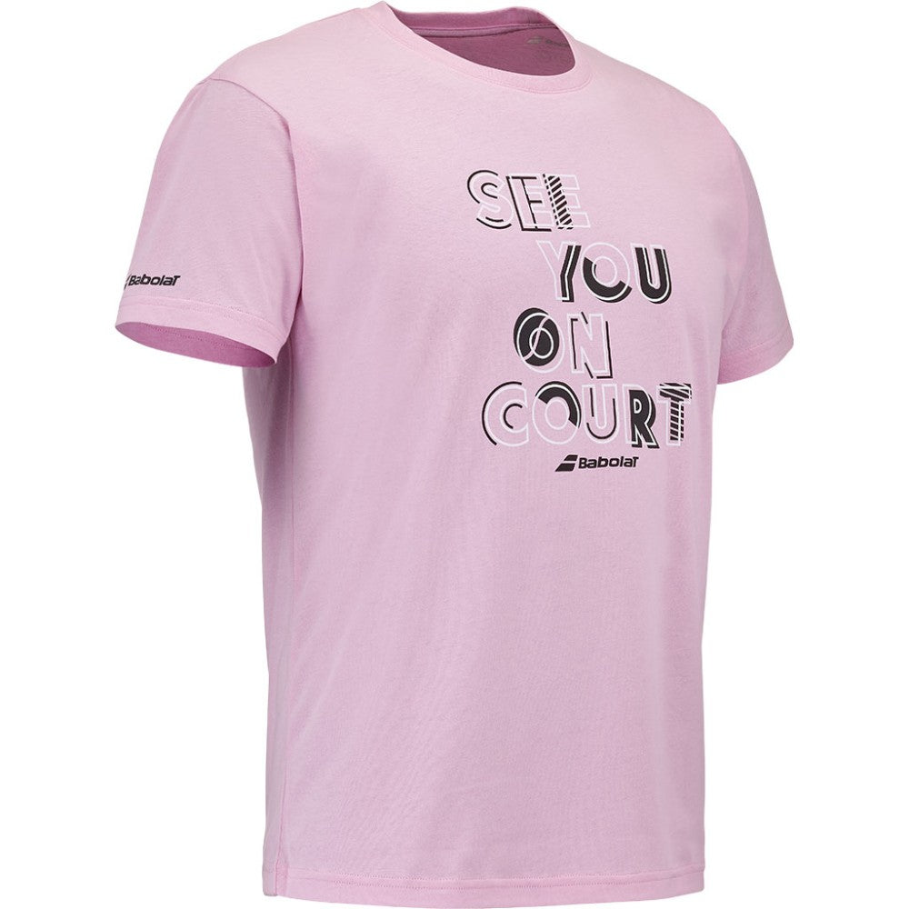 Мъжка тениска Babolat Exercise Message Tee Lilac