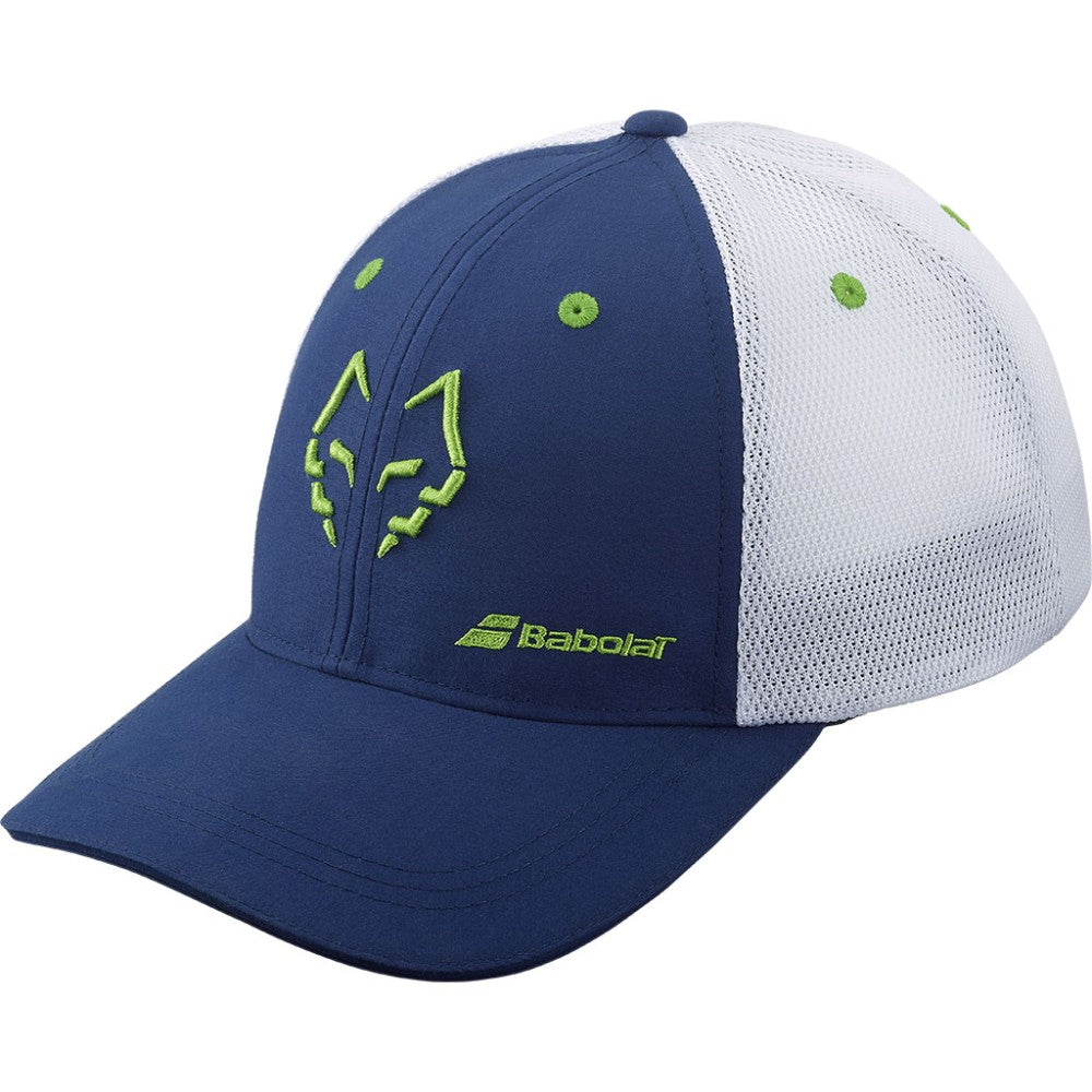 Шапка Babolat Trucker Cap LeBron Blue Depths с мрежеста задна част за тенис и падел.