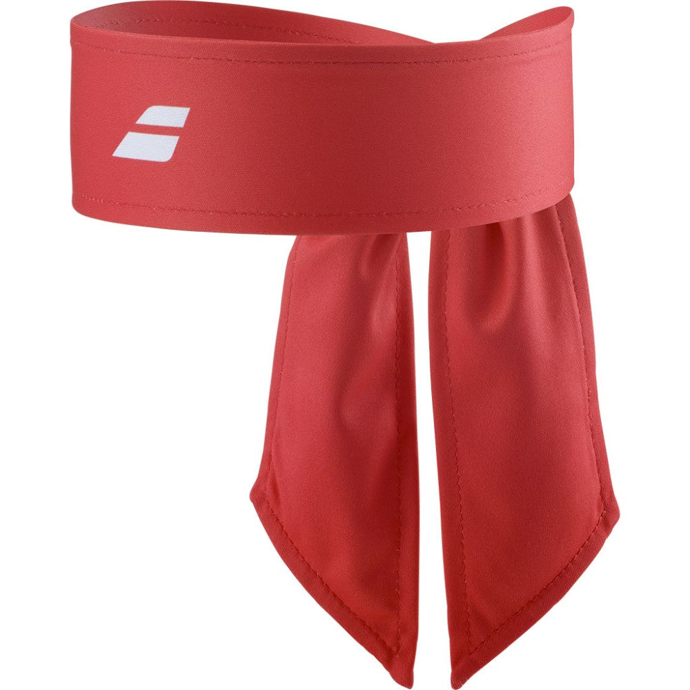 Тенис лента за глава Babolat Tie Headband Cherry Tomato - удобна и лека с бързо съхнене и абсорбиране на пот.