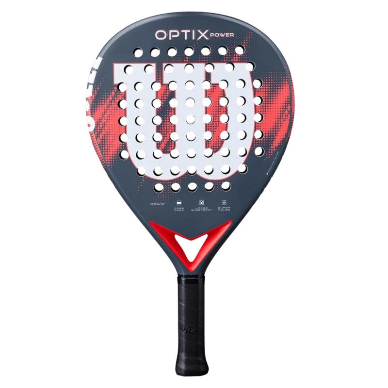Падел ракета Wilson Optix V2 Power Red - удобна и лека, идеална за начинаещи играчи.