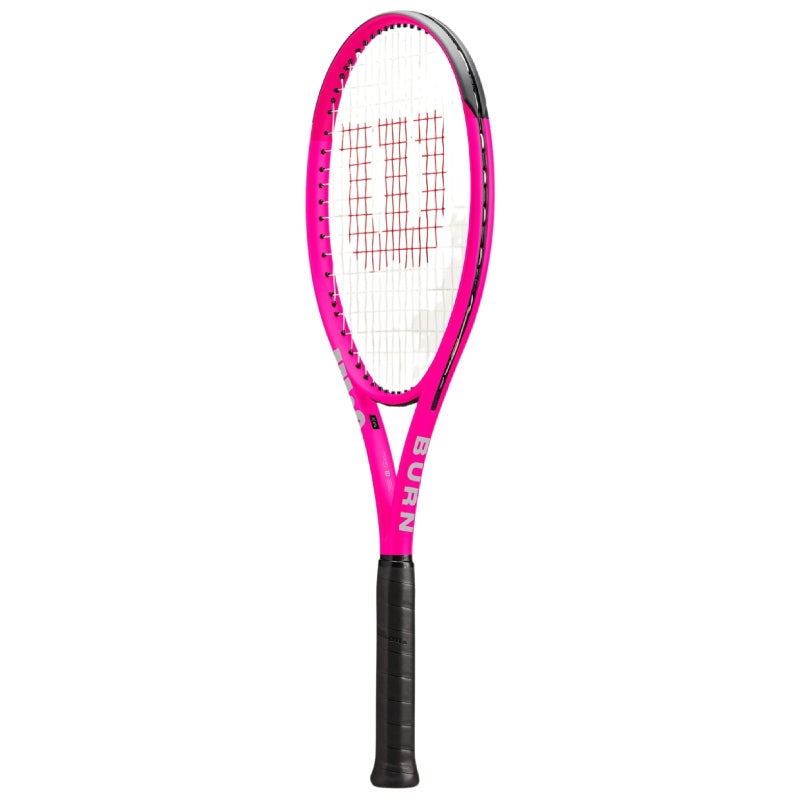 Тенис ракета Wilson Burn V6 105 S в ярко розов цвят, идеална за начинаещи играчи.