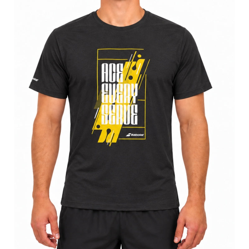 Мъжка тениска Babolat Exercise Message Tee Black