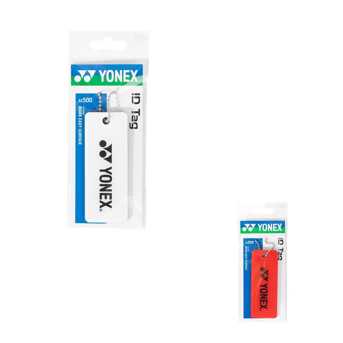 Бадж с име YONEX ID TAG - бял, двустранен Yonex етикет за състезател с място за име и информация.
