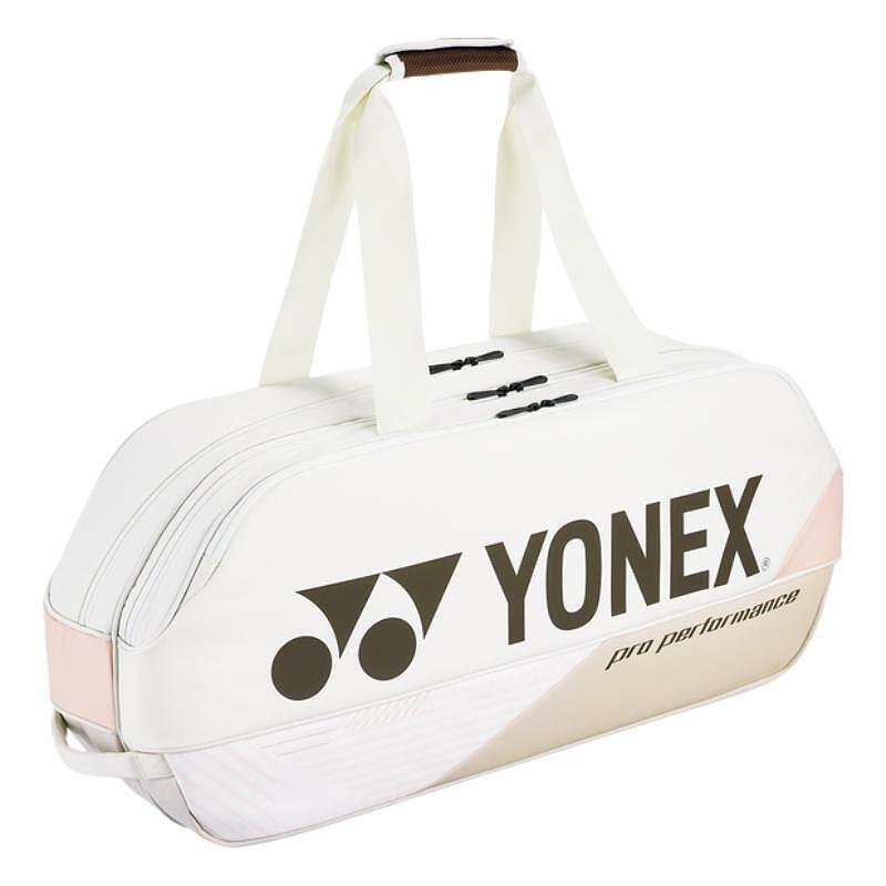 Geantă Yonex Pro Tournament Bag Sand Beige – geantă de tenis bej pentru echipament, antrenament, meci și călătorii