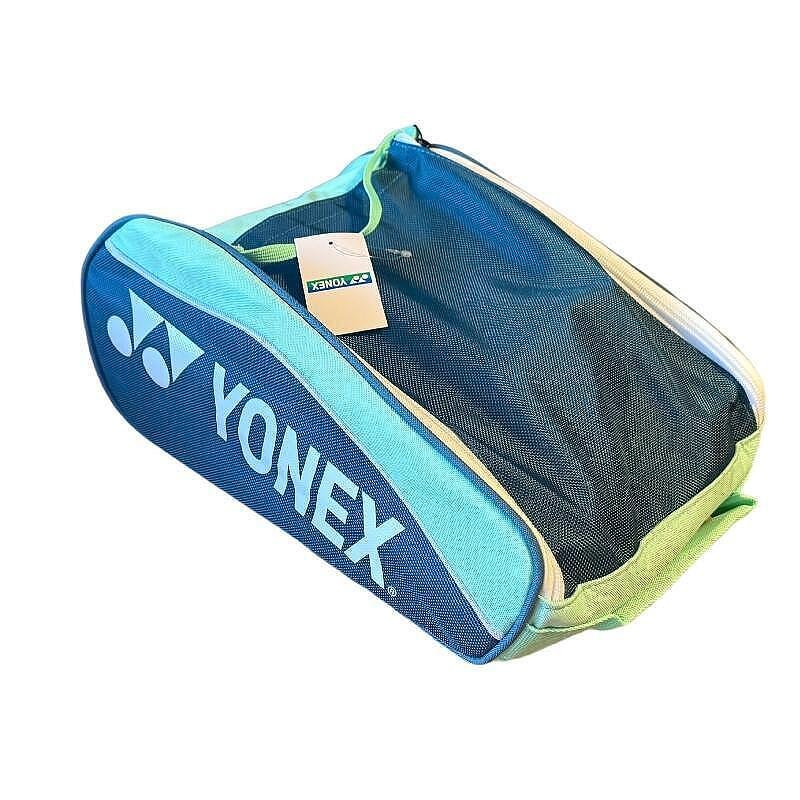 Geantă pentru pantofi sport Yonex Sports Shoe Bag Petrol/Mint - cu fermoar, 36x24x16 cm, 100% poliester, genți de tenis