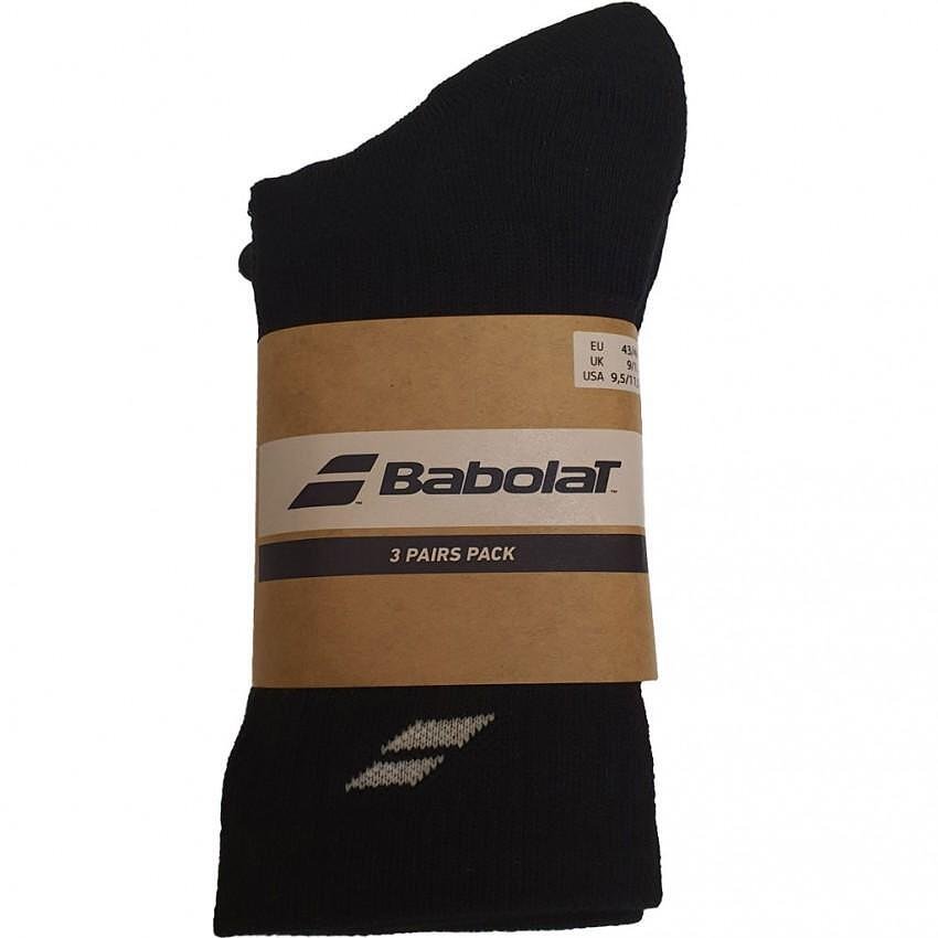 Чорапи Babolat 3 pairs - black – 3 чифта черни технически чорапи Babolat за комфорт и дишаемост.