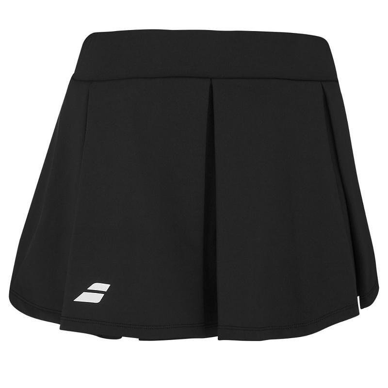 Women's skirt Babolat PADEL SKIRT - black, stylish black padel skirt with pleats and built-in short shorts
