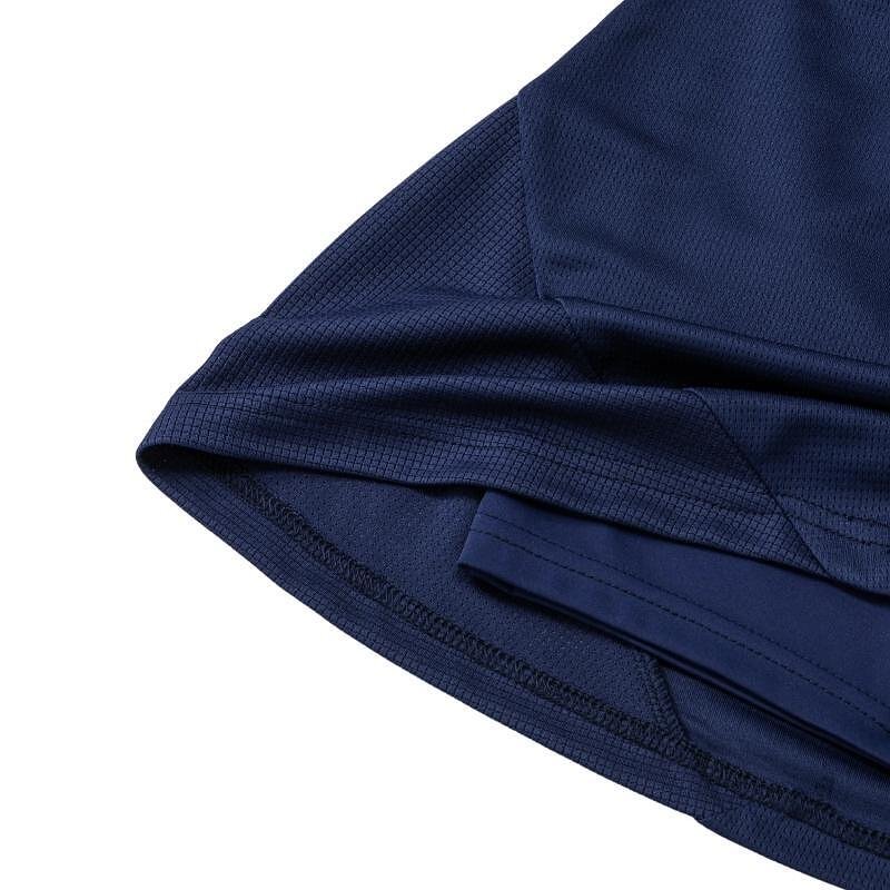 Yonex 26194J Girls' Skirt (with inner shorts) Dark Navy – dark navy sporty skirt with built-in inner shorts for badminton and tennis