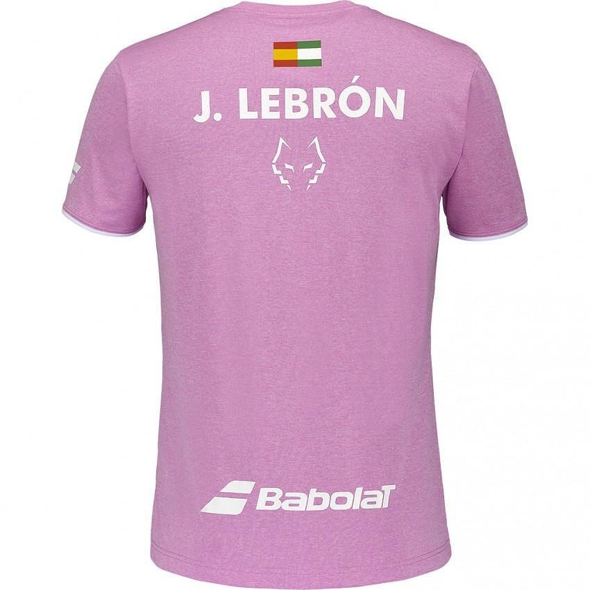 Tricou de bărbați Babolat CREW LEBRON PINK HTHR 2025, tricou roz Juan Lebrón cu logo Babolat pentru padel