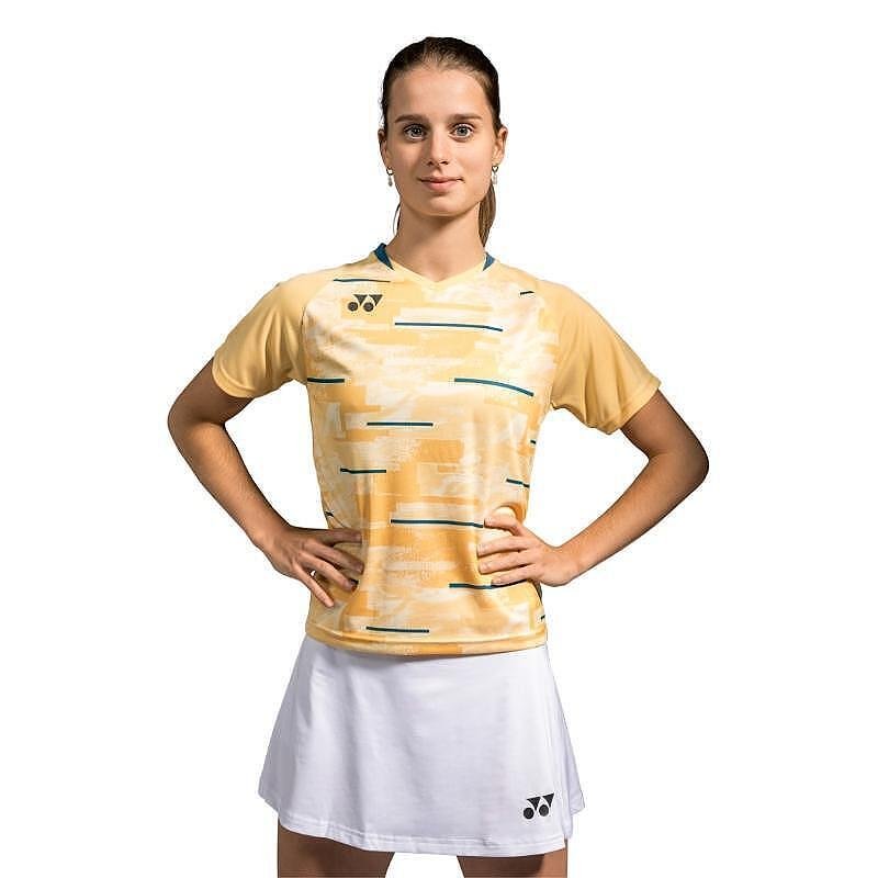 Tricou de damă Yonex 2025 Women's Crew Neck Shirt CLUB TEAM Soft Yellow, tricou sport galben Yonex