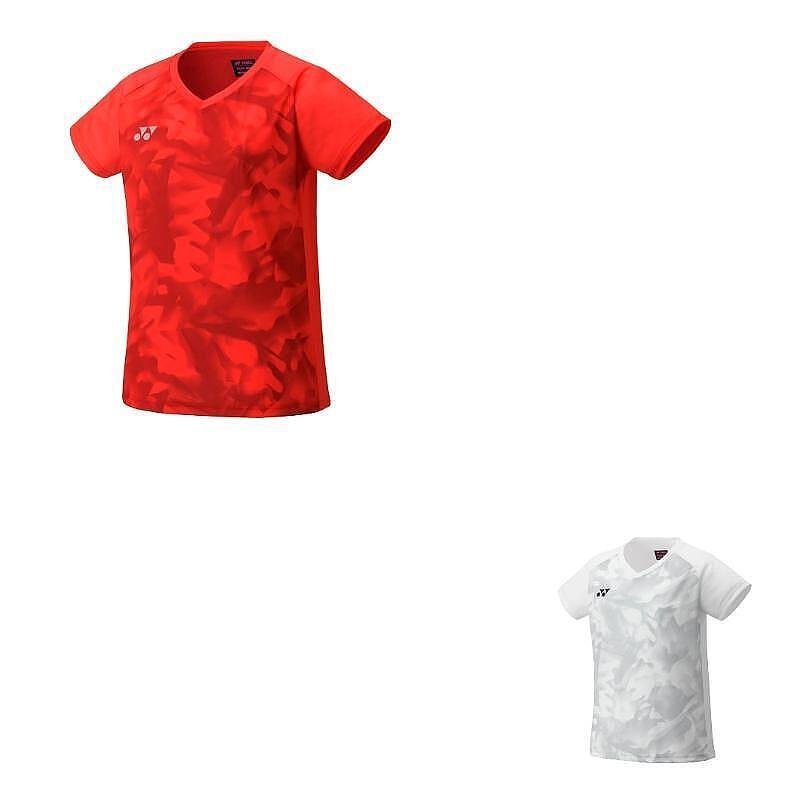 Tricou de damă Yonex CREW NECK SHIRT Pearl Red, tricou sport Yonex cu protecție UV și material cu uscare rapidă