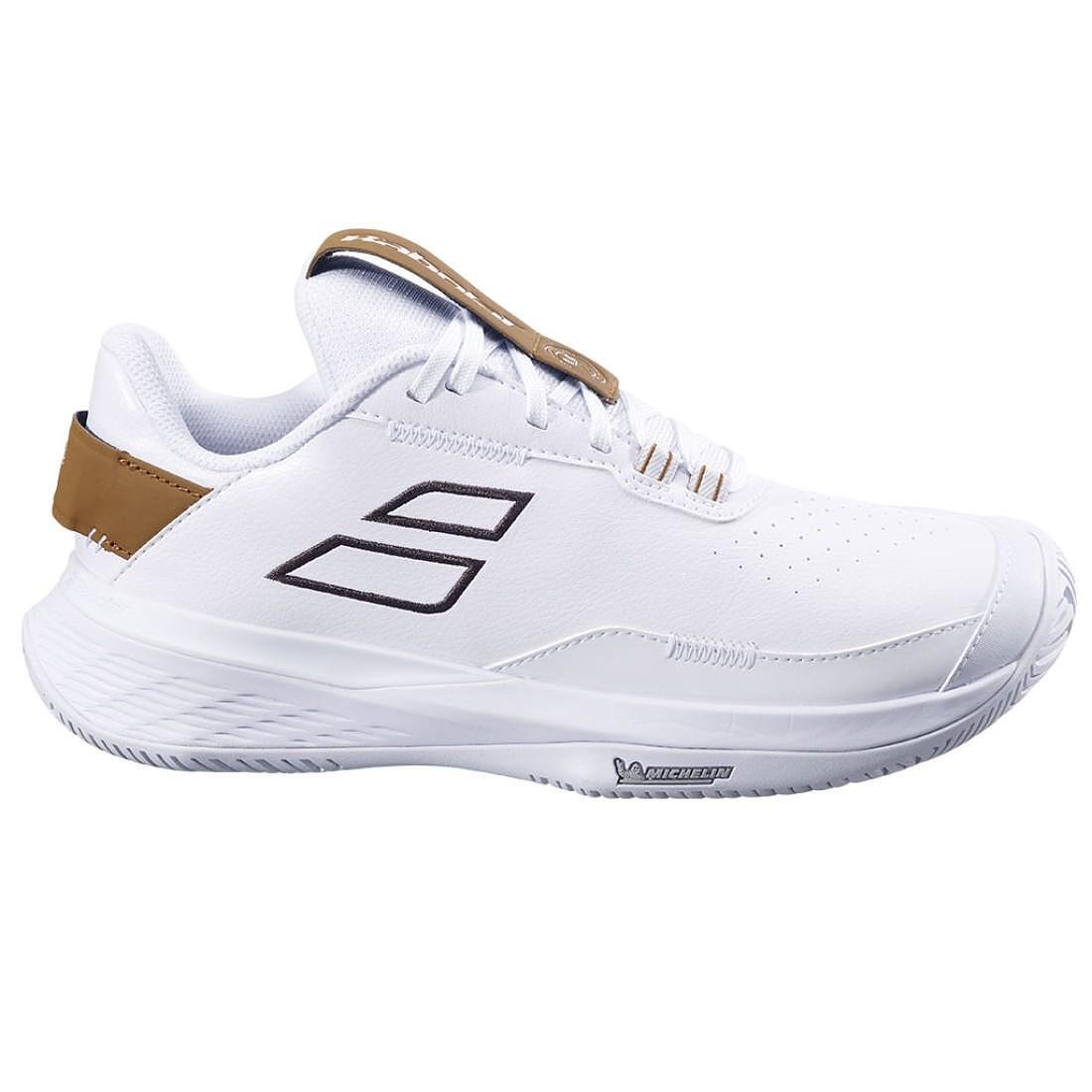Pantofi sport de damă Babolat SFX EVO ALL COURT WIMBLEDON - white, after dark pentru tenis și confort pe toate suprafețele