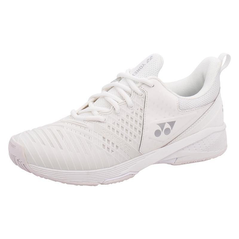 Pantofi sport pentru femei Yonex PC Sonicage 3 White/Silver - pantofi de tenis Yonex ușori pentru confort și stabilitate