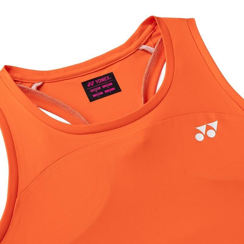 Women's tank top Yonex 16853 Cyber Orange – orange sports model with racerback for tennis and padel.