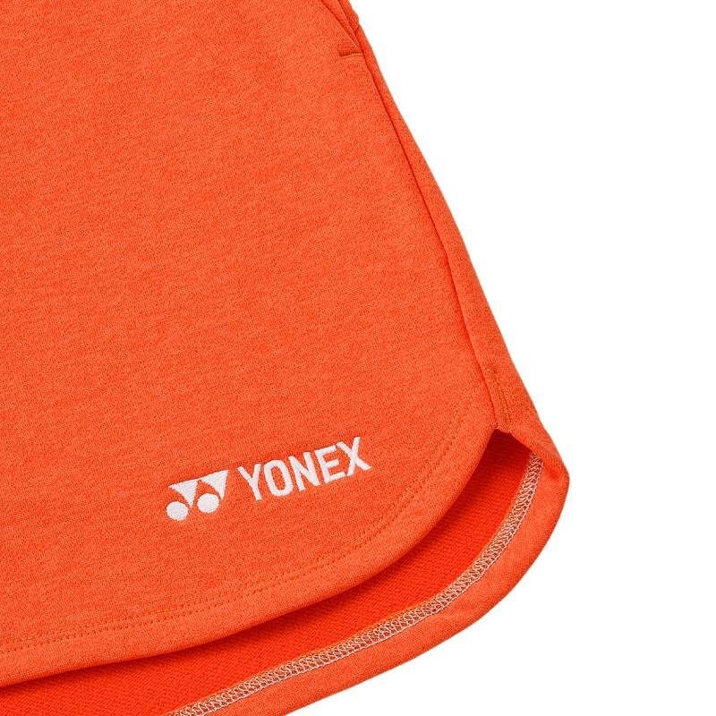 Women's Yonex 37009 Cyber Orange shorts – a sports model for tennis and badminton, comfort and freedom of movement.
