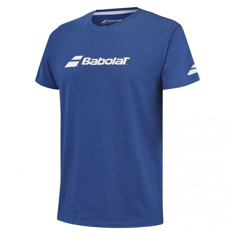 Детска тениска Babolat EXERCISE TEE - тъмносин за тренировки и мачове, удобна спортна тениска с памук и полиестер