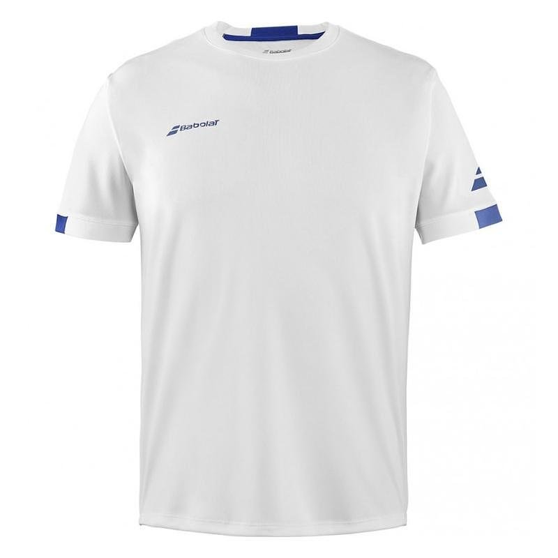 Kids' Babolat PLAY CREW NECK TEE 2024 - white for tennis and sporty comfort