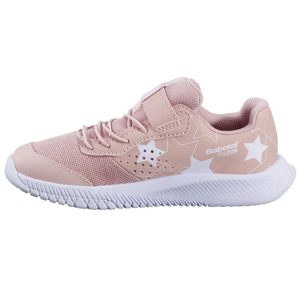 Kids' Babolat PULSION KID ALL COURT GIRL sneakers - evening sand, lightweight and comfortable for tennis and all courts
