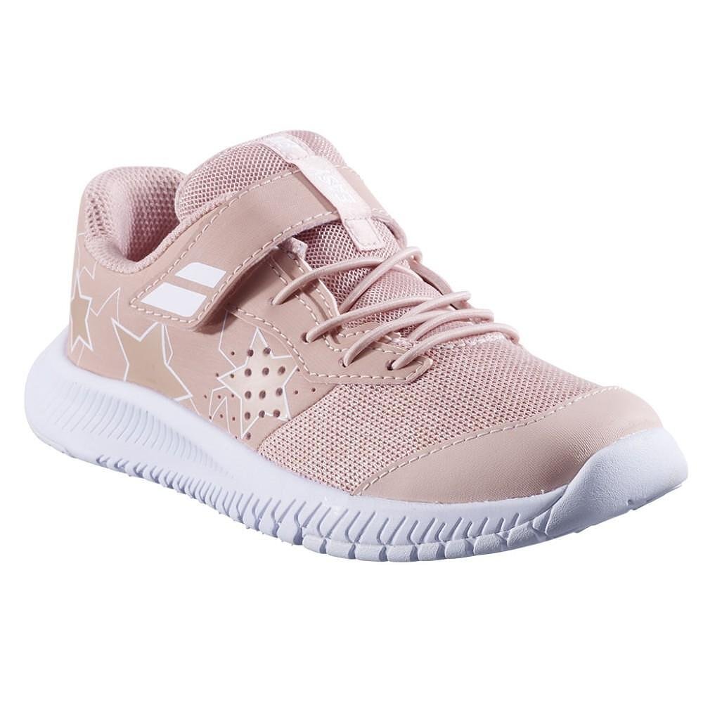 Kids' Babolat PULSION KID ALL COURT GIRL sneakers - evening sand for tennis and all-court comfort
