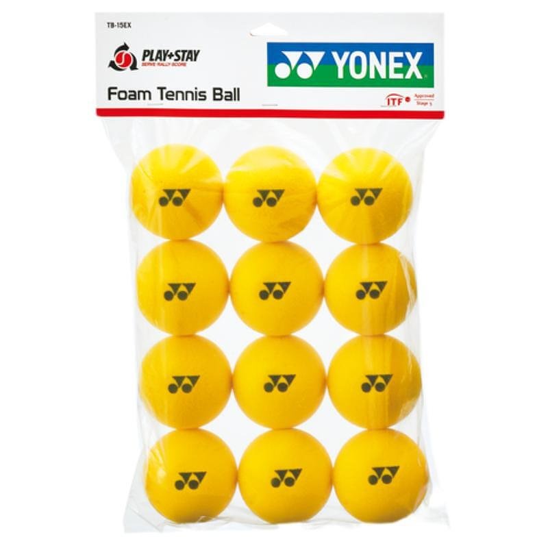 Дунапренени топки Yonex за деца и начинаещи, пакет 12 броя, меки foam tennis balls