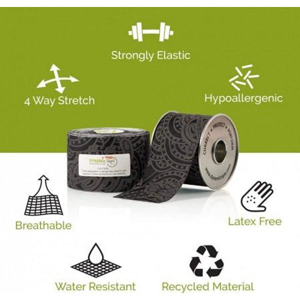 DYNAMIC TAPE "BIOMECHANICAL TAPE" 5CM X 5M BLACK