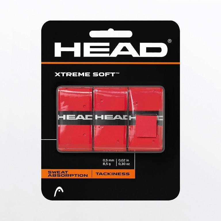 Грипове HEAD XTREME SOFT x3 - red за тенис ракети с отличен захват, абсорбация и контрол