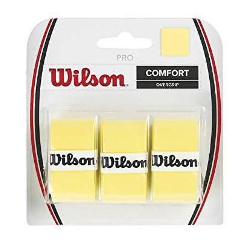 Gripuri WILSON PRO x3 - galben pentru rachete de tenis și padel, overgrip confortabil cu aderență ridicată