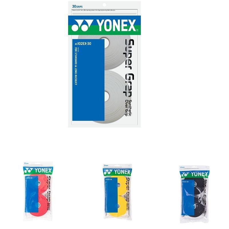 Грипове Yonex Wet Super Grap x30 - white – бели тенис грипове YONEX за сигурен захват и контрол