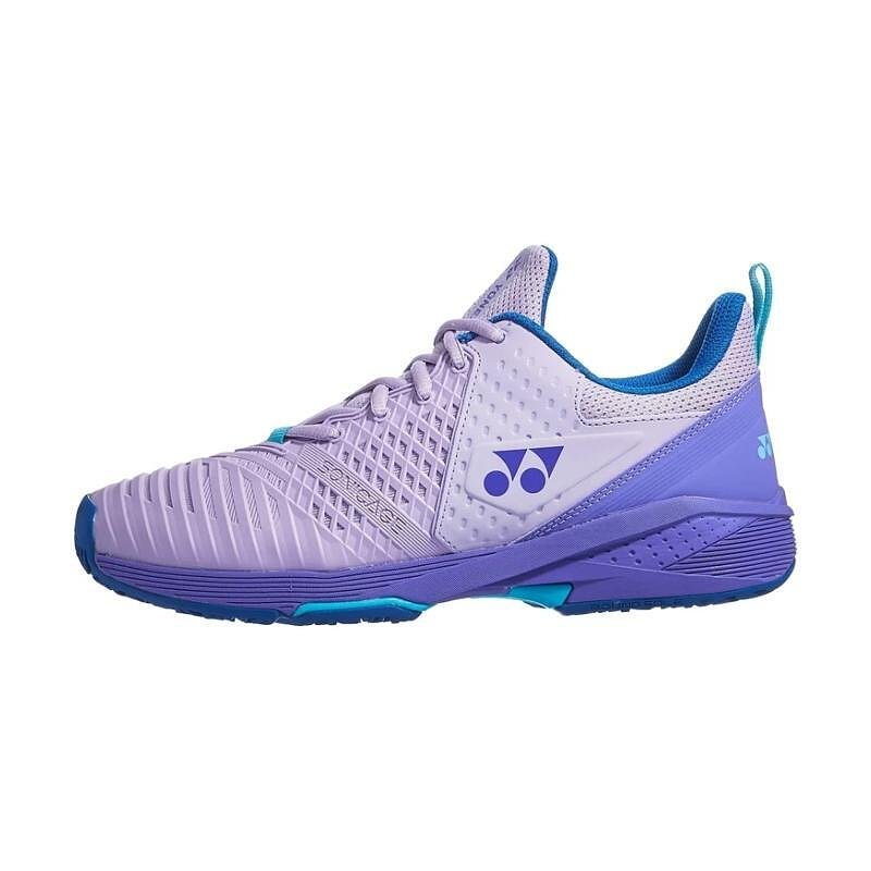 Pantofi sport de damă Yonex PC Sonicage 3 Clay Lilac, pantofi de tenis ușori pentru stabilitate și viteză pe teren