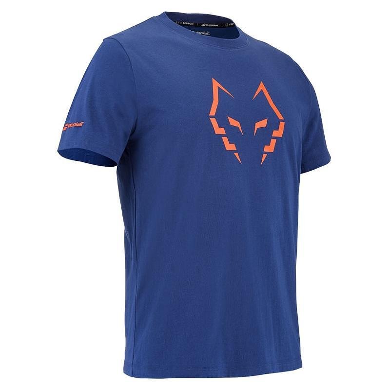 Men's Babolat COTTON TEE J. LEBRON - blue T-shirt with a comfortable fit and stylish logo for padel and tennis