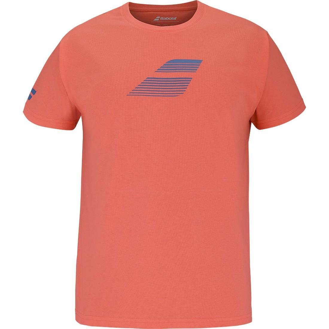 Men's Babolat EXERCISE BIG FLAG T-shirt - hot coral, comfortable for tennis and training