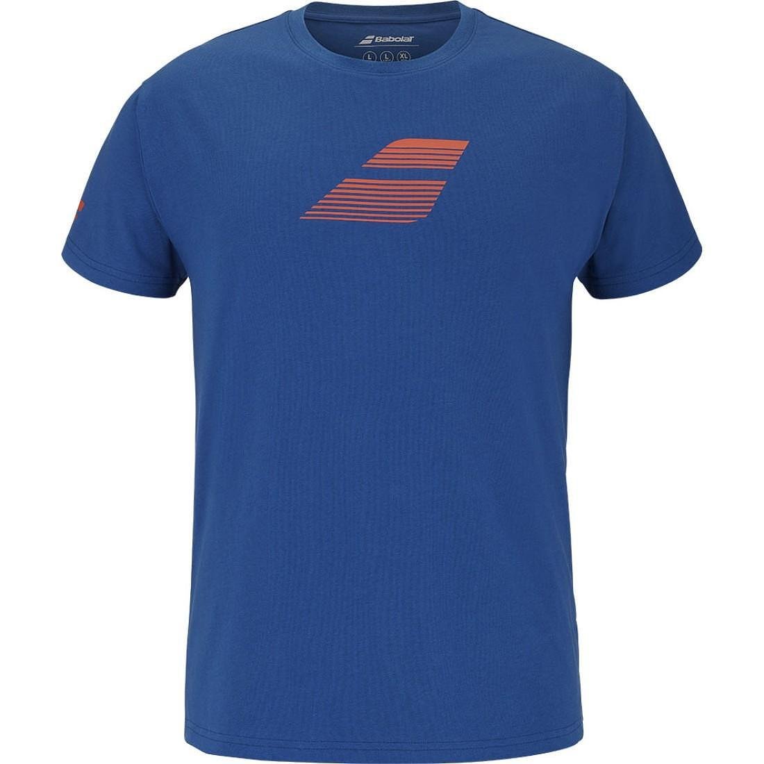 Men's Babolat EXERCISE BIG FLAG T-shirt - dark blue, sports T-shirt with a classic fit and Babolat logo