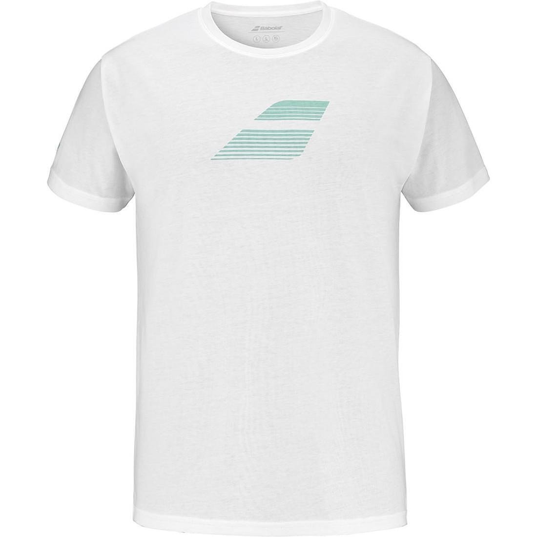 Men's Babolat EXERCISE BIG FLAG - white T-shirt with a classic fit and dynamic sporty design