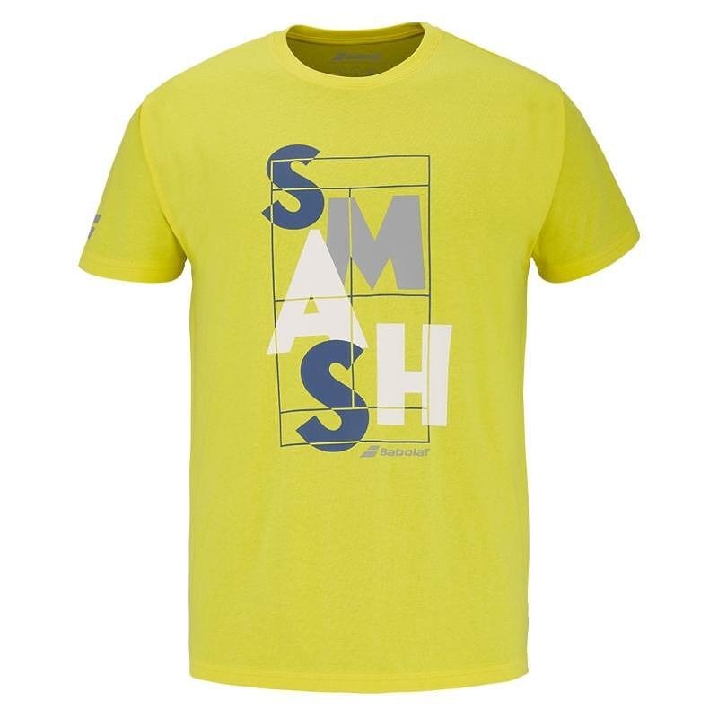 Men's Babolat EXERCISE MESSAGE T-shirt - blazing yellow, a modern yellow tennis T-shirt for tennis and leisure