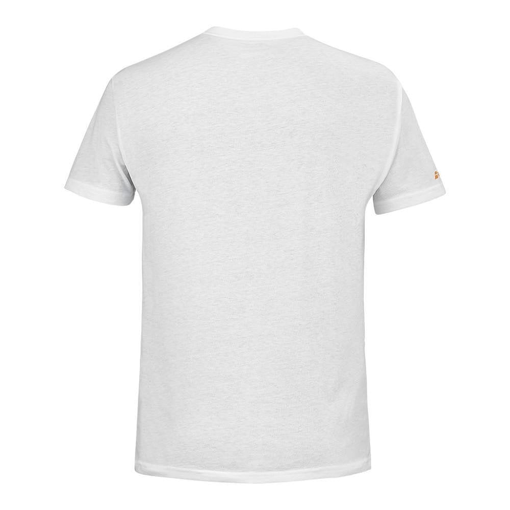 Men's Babolat PADEL COTTON - white T-shirt, white sports T-shirt made of cotton and polyester for comfort and style