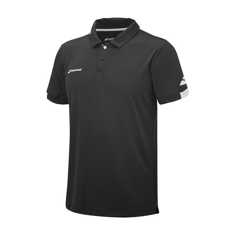 Мъжка тениска Babolat Play Polo 2024 - черно поло за тенис и падел от рециклиран полиестер