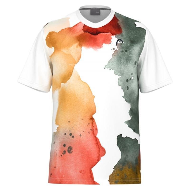 Мъжка тениска HEAD Topspin T-Shirt / 811564 - XVOA с акварелен дизайн и мрежест гръб за дишаемост