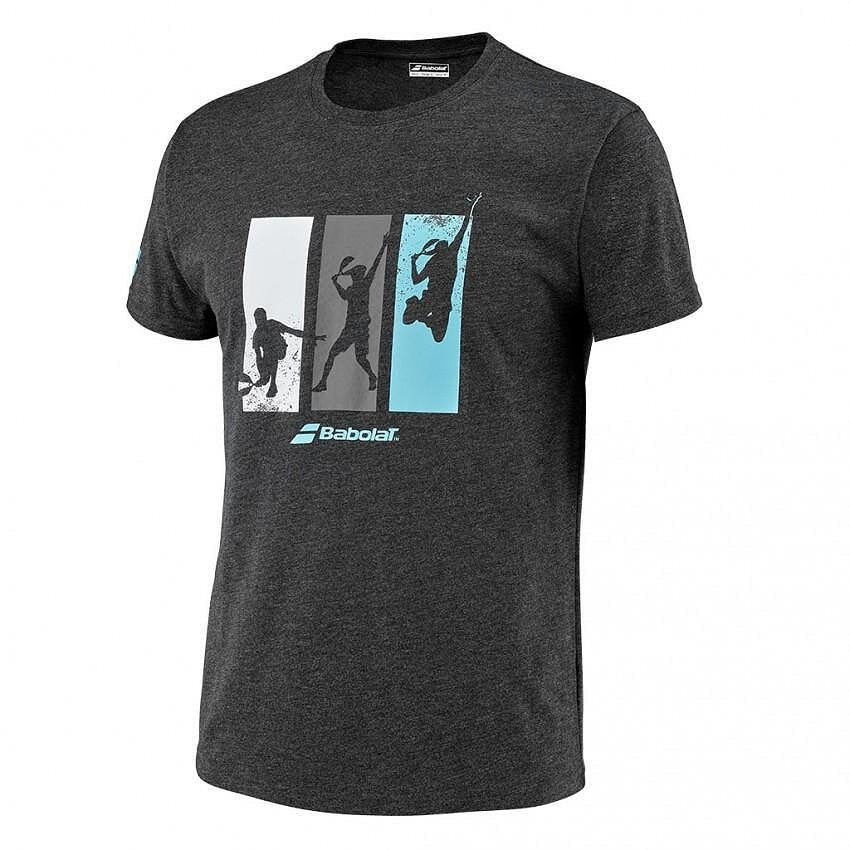 Tricou bărbătesc PADEL BUMBAC - blk, hthr