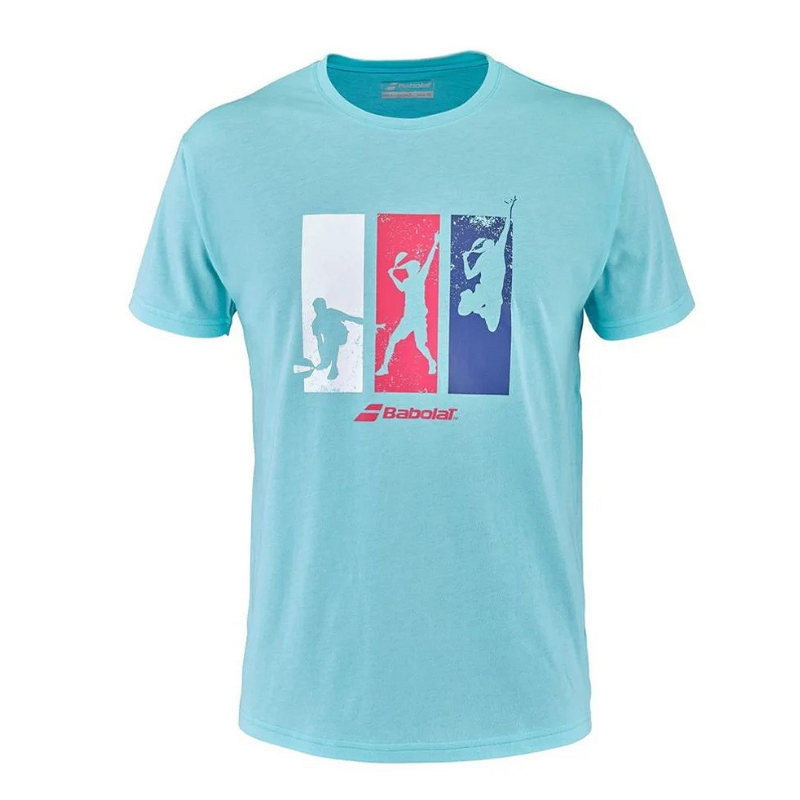 Babolat Padel men's T-shirt, made from 60% cotton and 40% polyester, with a player print emphasizing precision, control and maneuverability.