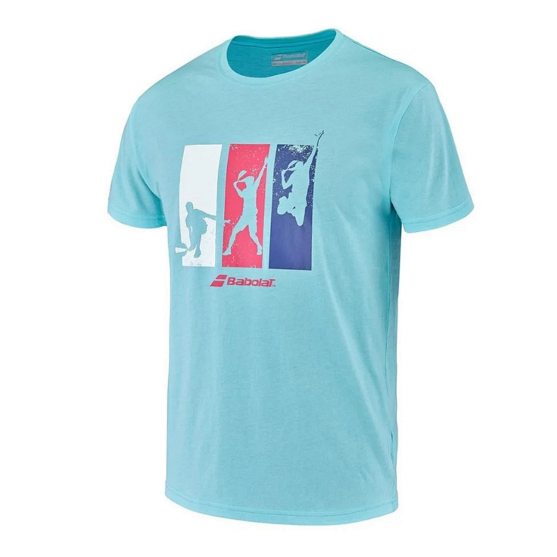Babolat Padel men's T-shirt, made from 60% cotton and 40% polyester, with a player print emphasizing precision, control and maneuverability.