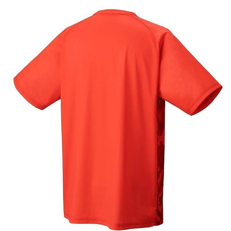 Men's Yonex 2025 CREW NECK SHIRT Pearl Red, lightweight sports shirt with UV protection and quick-drying fabric