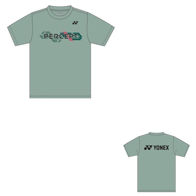 Мъжка тениска Yonex PERCEPT olive green в зелен цвят, 100% памук, с модерен спортен дизайн
