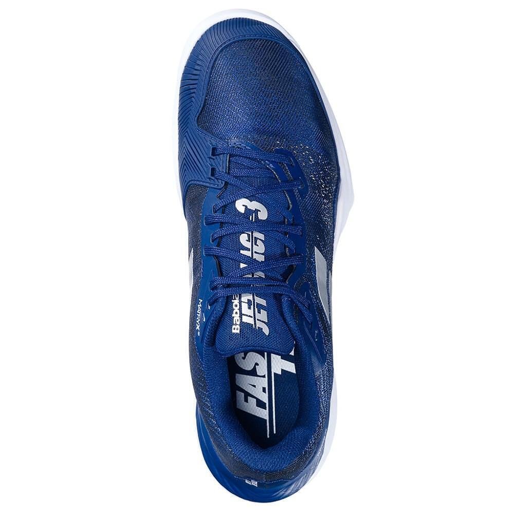 Men's Babolat JET MACH 3 CLAY tennis shoes - dark blue, silver - tennis shoes for stability and traction