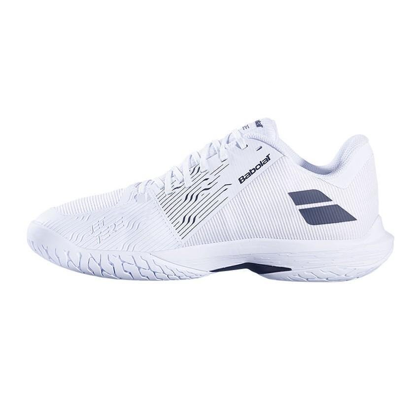 Мъжки маратонки Babolat JET TERE 2 AC - white, str. red, леки тенис обувки за all courts и динамична игра.
