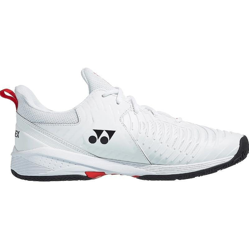 Men's tennis shoes Yonex Sonicage 3 Men White/Red – lightweight and stable Yonex tennis shoes for fast play.