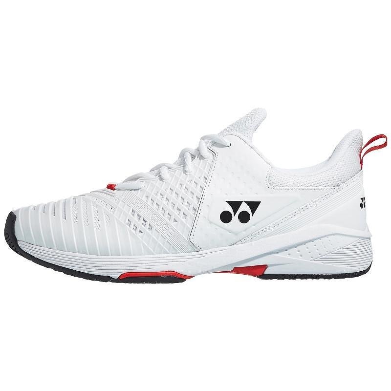 Men's tennis shoes Yonex Sonicage 3 Men White/Red – lightweight and stable tennis shoes for speed and comfort.