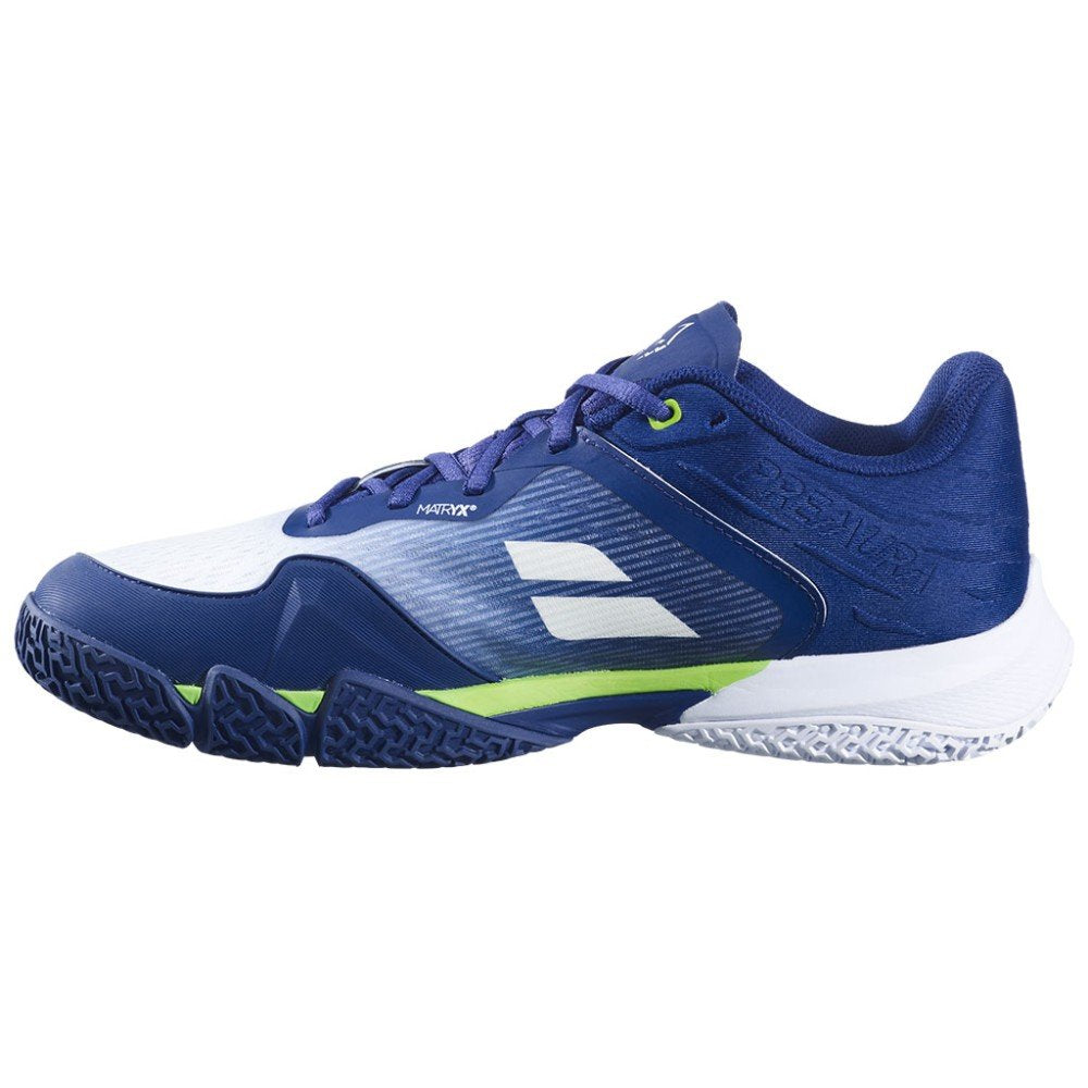 Pantofi de padel pentru bărbați Babolat PREMURA 3 MEN LEBRON BLUE / GREEN pentru stabilitate și dinamism pe teren