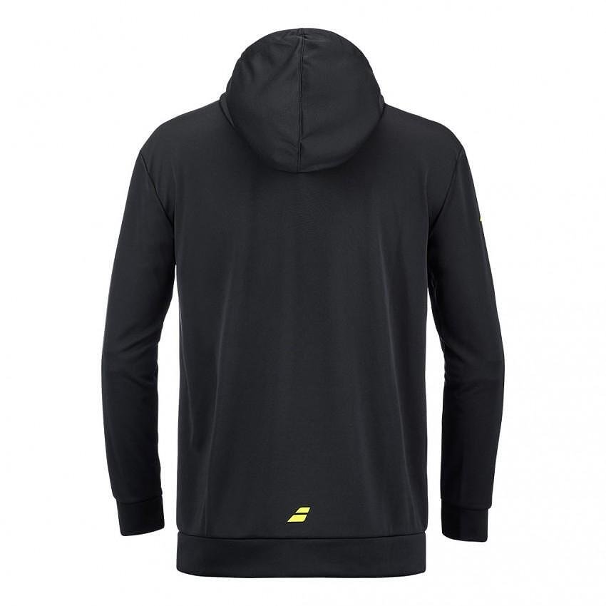 Men's Babolat PADEL MAGNET black sweatshirt with a hood for padel training and comfort on the court