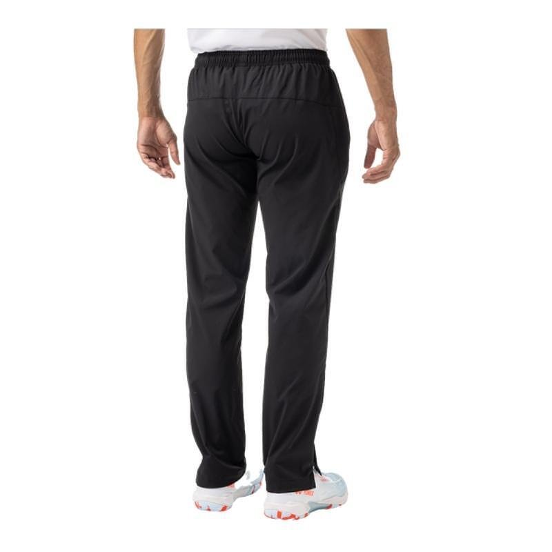 Pantaloni bărbătești Yonex Warm-Up Club Team Black, trening sport negru pentru tenis și padel, mărimi XS-XL